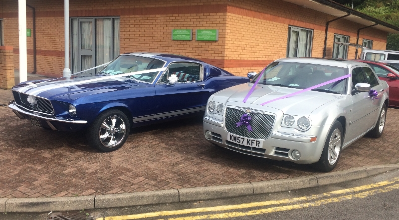 1967 Ford Mustang Fastback with the Chrysler 300c (Baby Bentley)